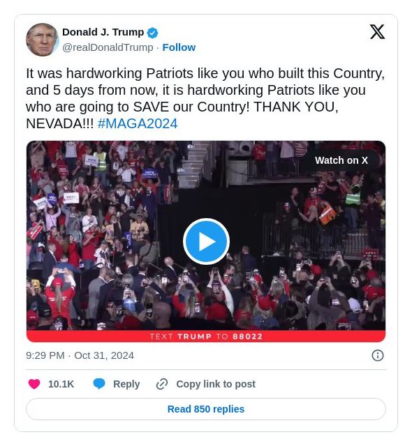 Post image from Donald Trump