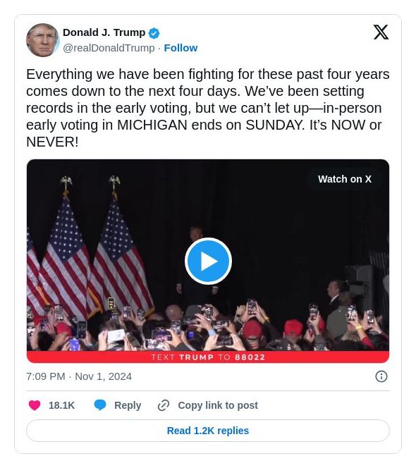 Post image from Donald Trump