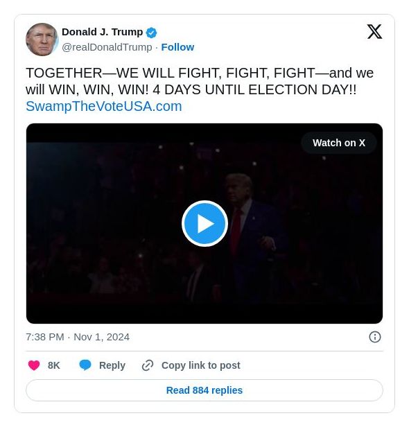 Post image from Donald Trump