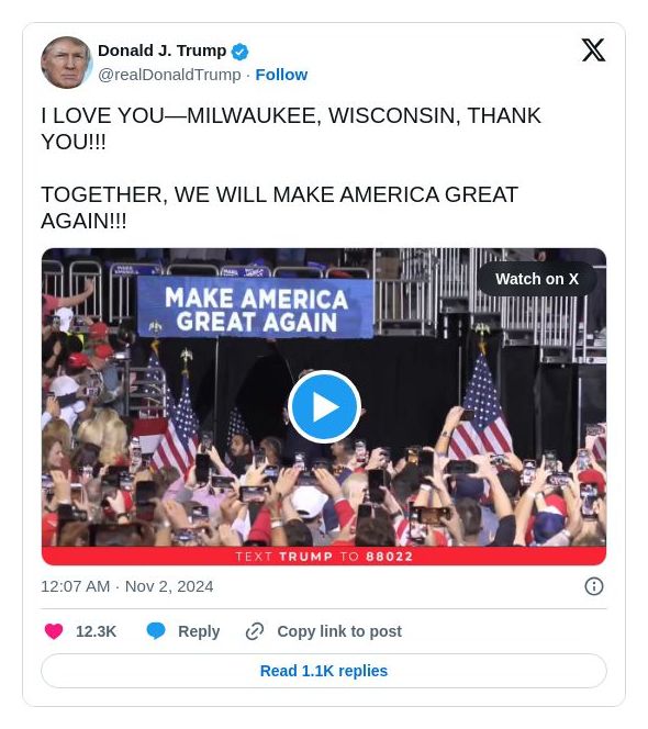 Post image from Donald Trump