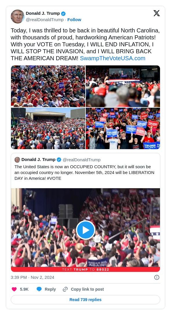 Post preview from Donald Trump