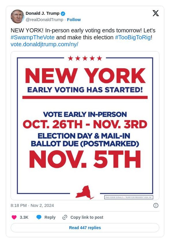 Post image from Donald Trump