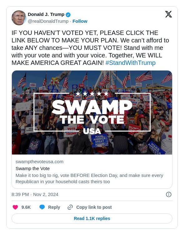 Post image from Donald Trump