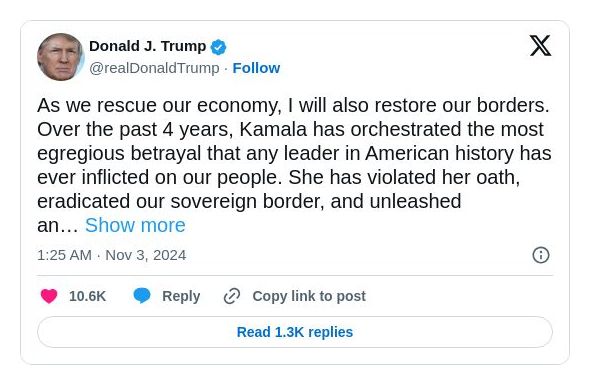 Post image from Donald Trump