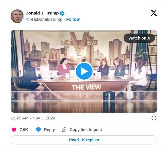 Post image from Donald Trump