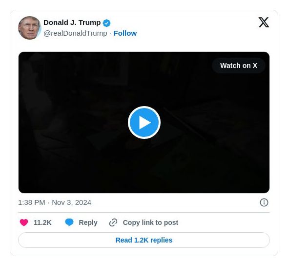 Post image from Donald Trump