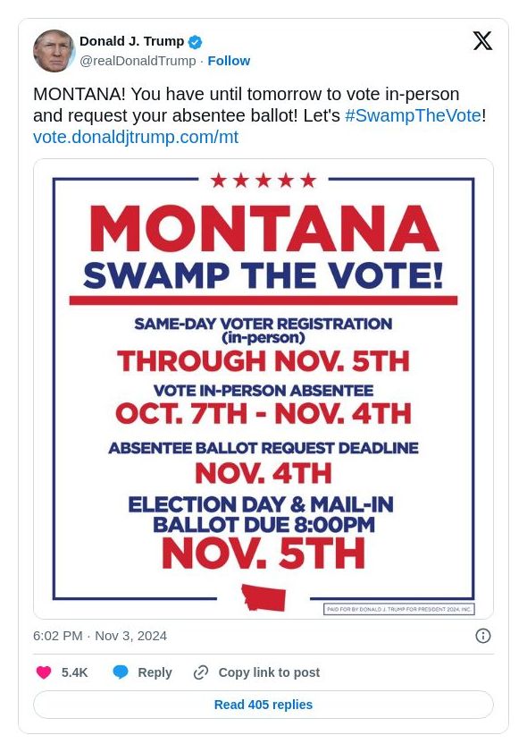 Post image from Donald Trump