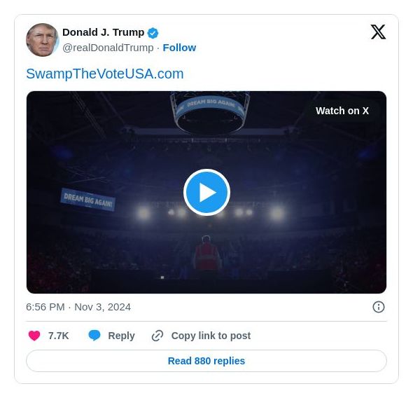 Post image from Donald Trump