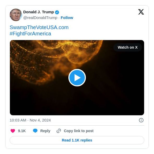 Post image from Donald Trump