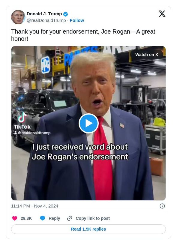 Post image from Donald Trump