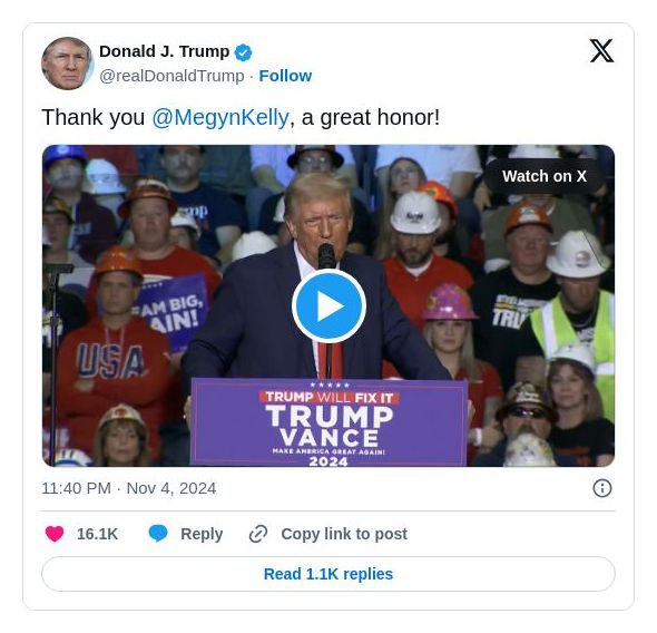 Post image from Donald Trump