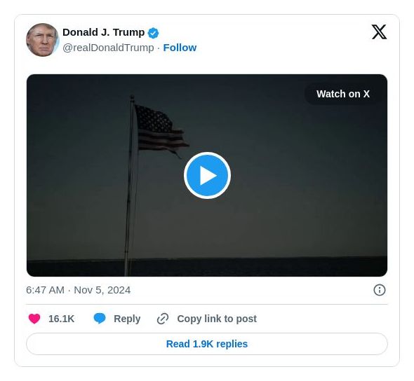 Post image from Donald Trump