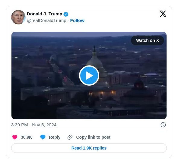 Post image from Donald Trump