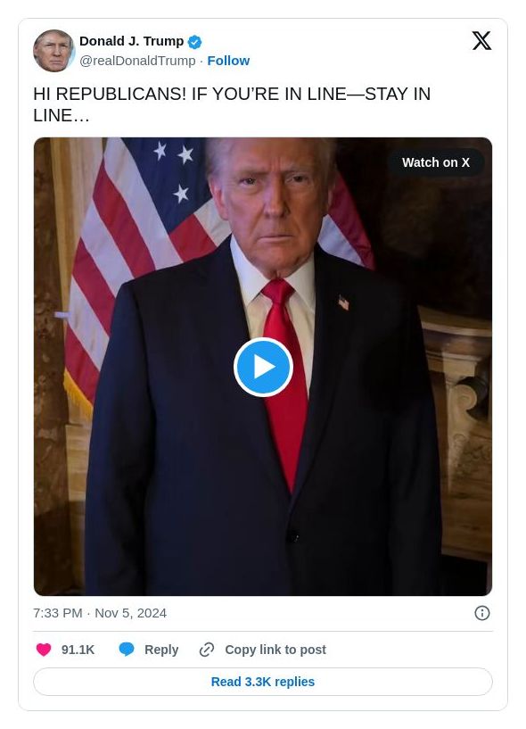 Post image from Donald Trump