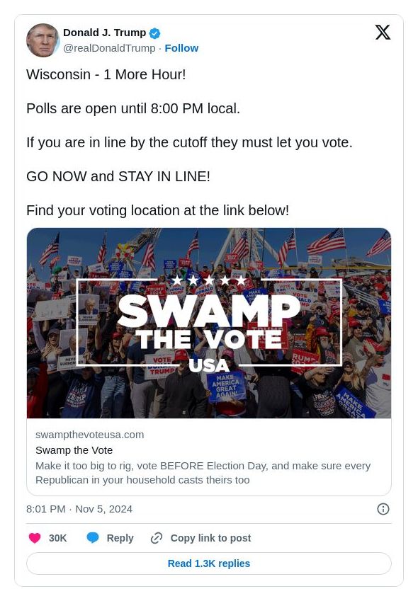 Post image from Donald Trump