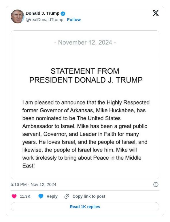 Post image from Donald Trump