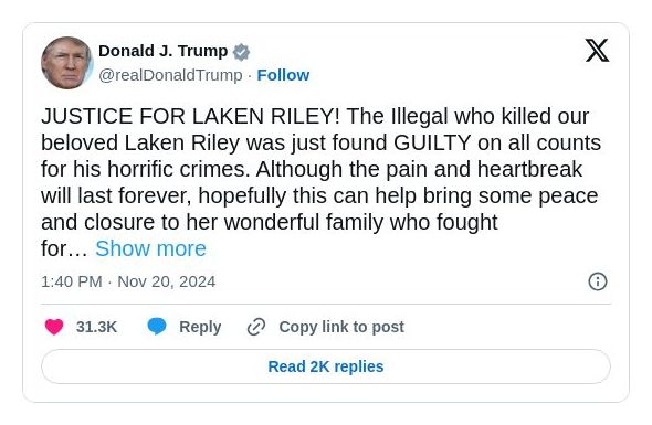 Post image from Donald Trump