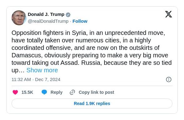 Post image from Donald Trump