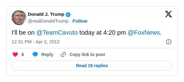 Post image from Donald Trump