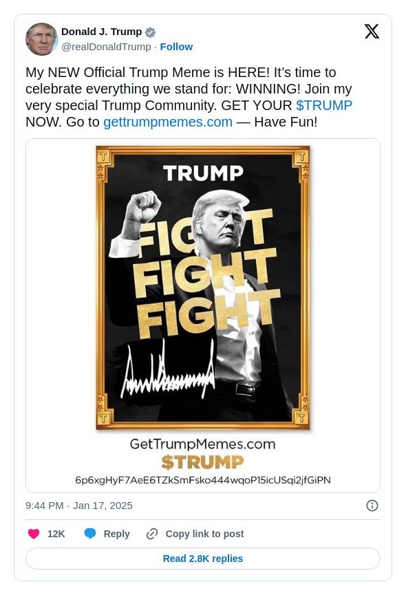 Post image from Donald Trump