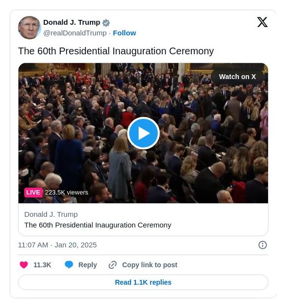 Post image from Donald Trump