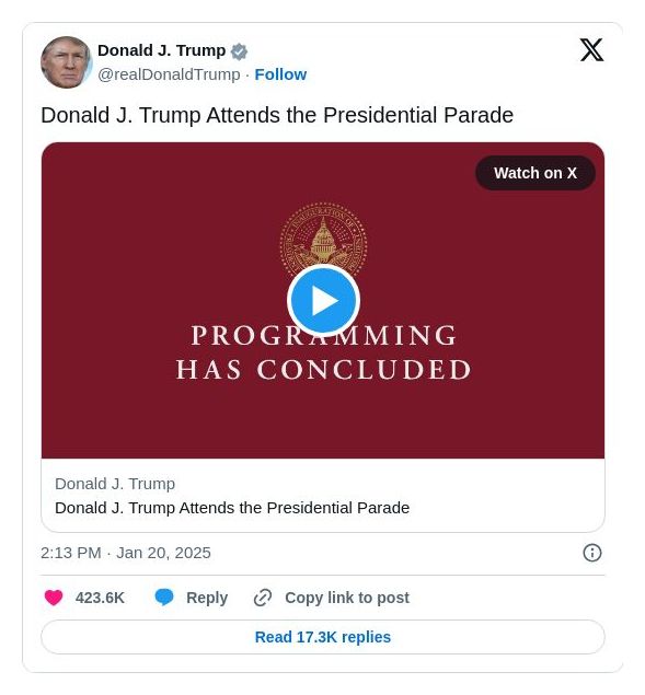 Post image from Donald Trump