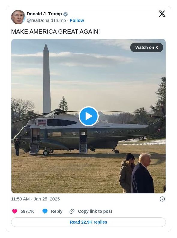 Post image from Donald Trump