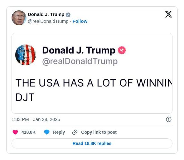 Post image from Donald Trump