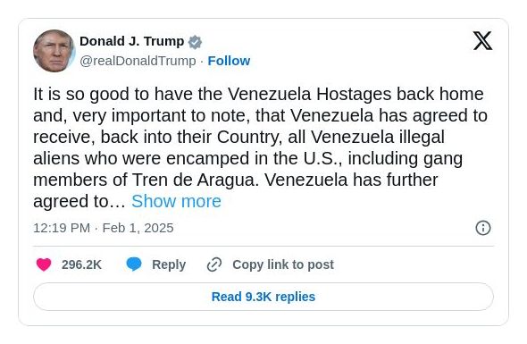 Post preview from Donald Trump