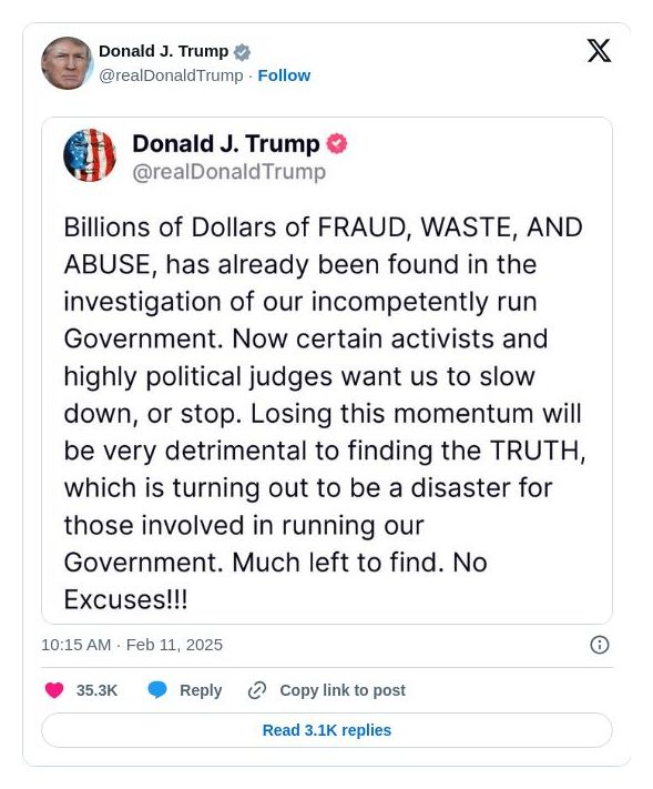 Post image from Donald Trump