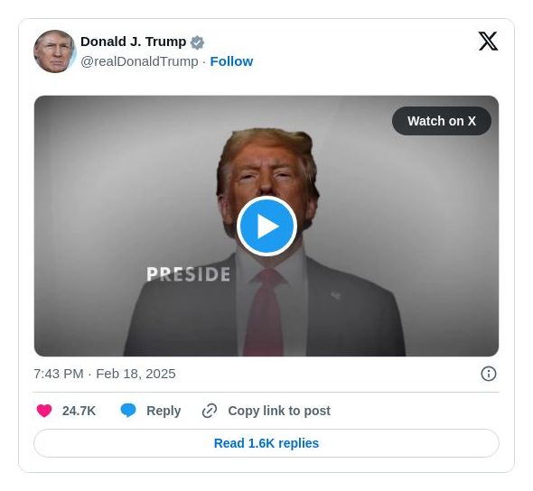 Post image from Donald Trump