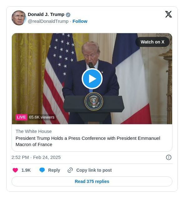 Post image from Donald Trump