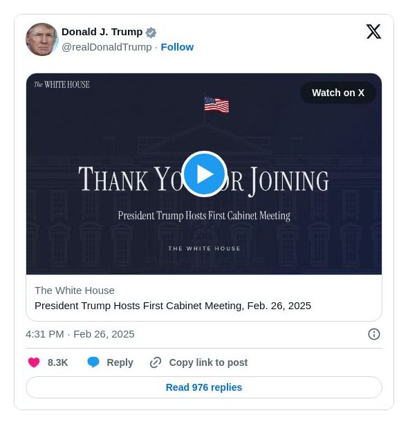 Post image from Donald Trump