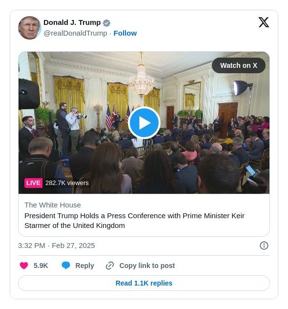 Post image from Donald Trump