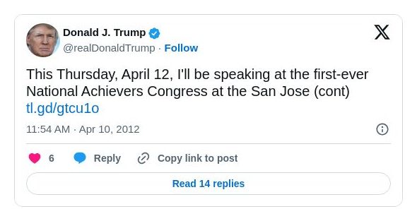 Post image from Donald Trump