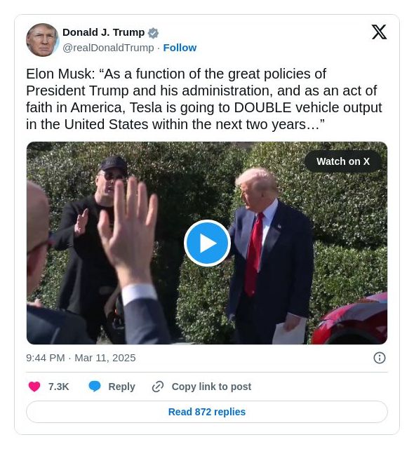 Post preview from Donald Trump