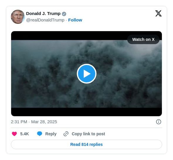 Post image from Donald Trump