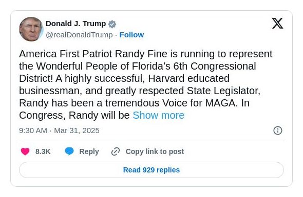 Post image from Donald Trump