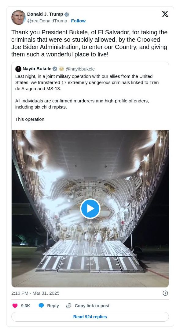 Post preview from Donald Trump