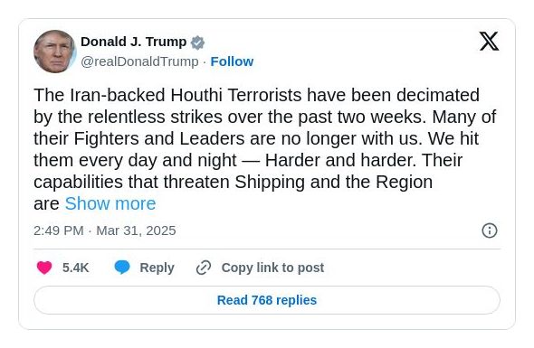 Post preview from Donald Trump