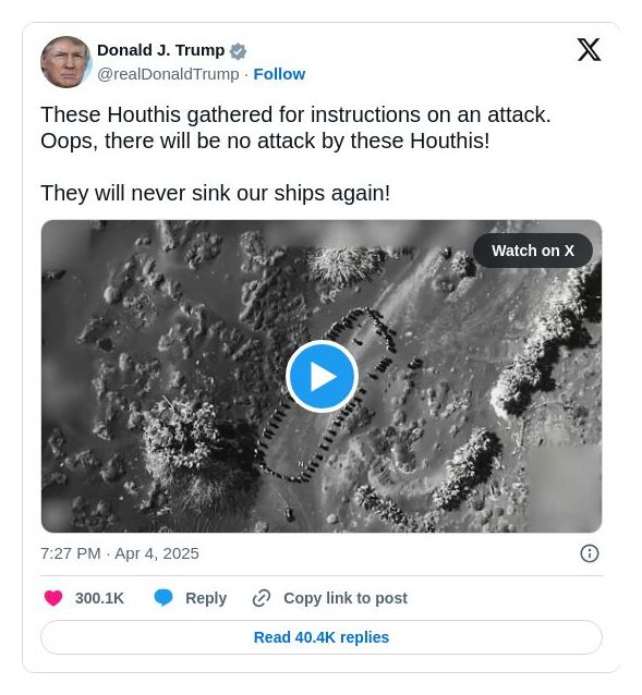 Post image from Donald Trump