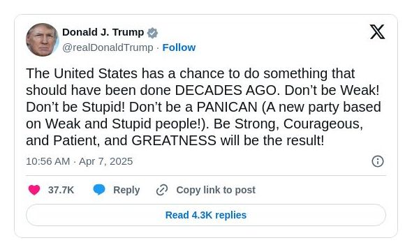 Post image from Donald Trump