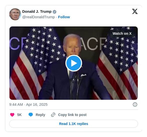 Post image from Donald Trump