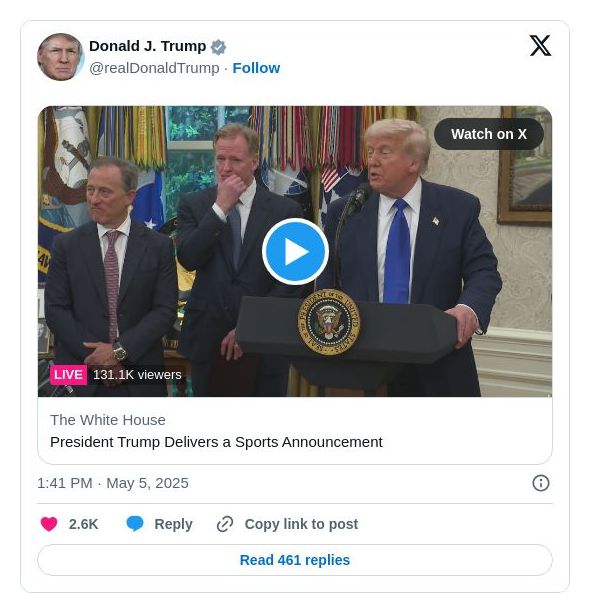 Post image from Donald Trump