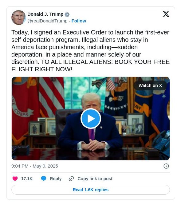 Post image from Donald Trump