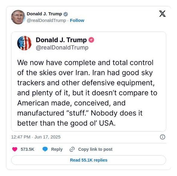 Post image from Donald Trump