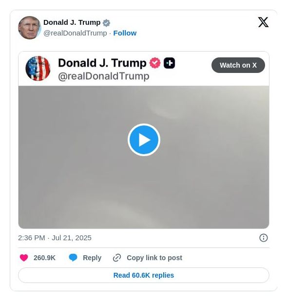 Post image from Donald Trump