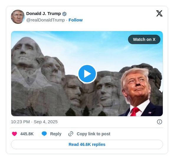 Post image from Donald Trump