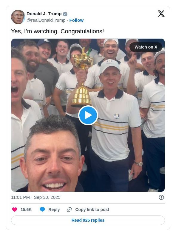 Post image from Donald Trump