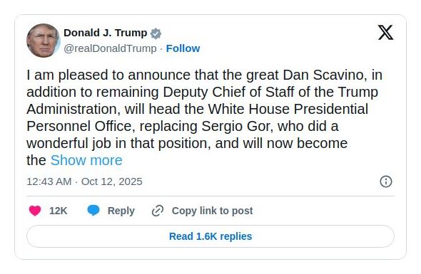 Post image from Donald Trump